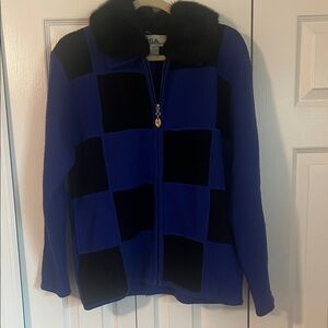 Lisa International Royal boiled wool Jacket with detachable Fur Collar